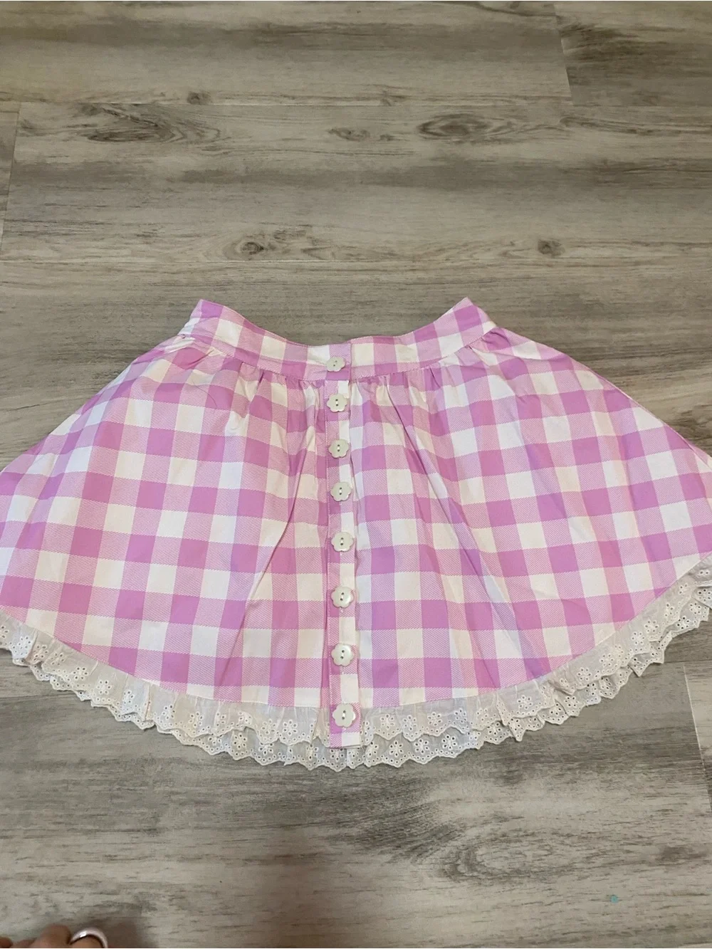 Dolls Kill Sugar Thrillz S’more Sweetness pink gingham circle skirt - NWOT